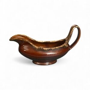 Classic Brown Ceramic Gravy Boat